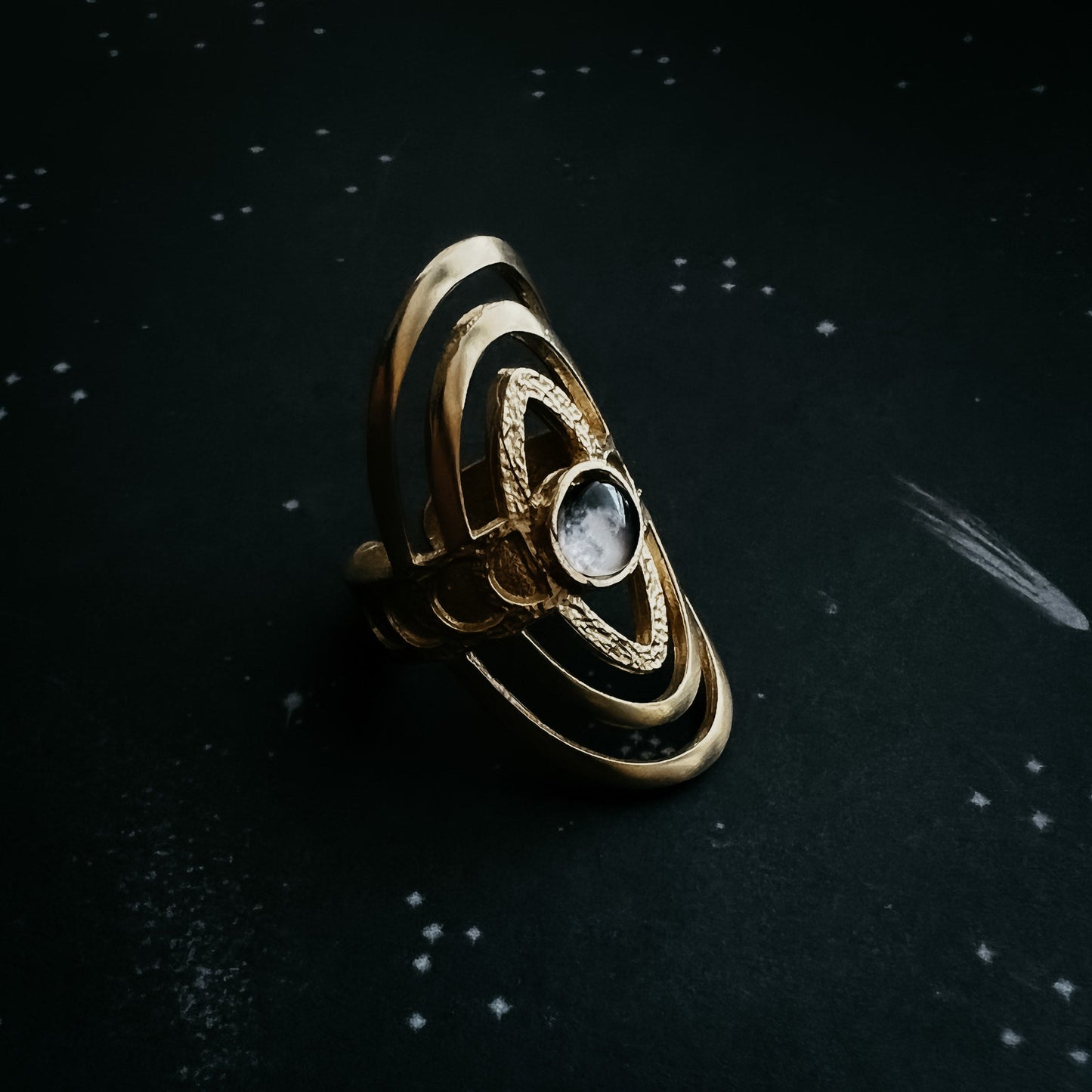 CLEARANCE My Moon Cosmic Ripple Personalized Ring with Lunar Phase Band